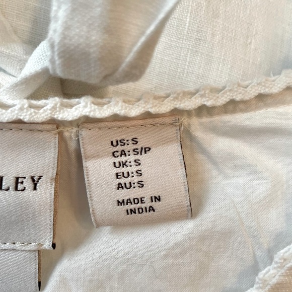 Laura Ashley White Linen Vest Waistcoat Top Blouse Size S Coastal Boho Cottage - Picture 11 of 12